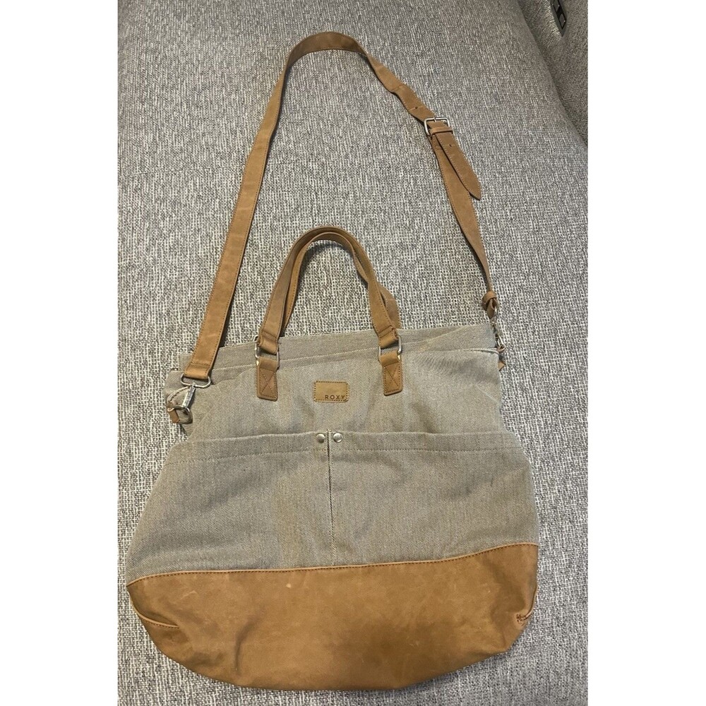 Roxy Party Waves Tote Bag Canvas Crossbody Shoulder Bag Boho Surfer Minimalist